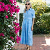 The JA Shirtdress - Cornflower Blue Tangier Patchwork