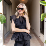 Ava Top Organza - Noir