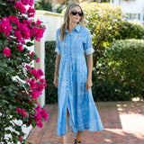 The JA Shirtdress - Cornflower Blue Tangier Patchwork