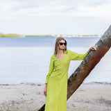 Chloe Caftan - Chartreuse
