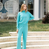 Falmouth Wide Leg Pant - Dusty Aqua