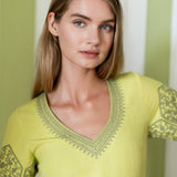 Esme Caftan - Chartreuse