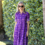 The JA Shirt Dress - Eggplant Loon Patchwork