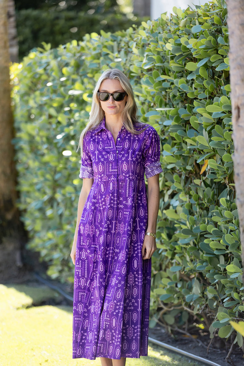 The JA Shirt Dress - Eggplant Loon Patchwork