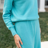 Falmouth Wide Leg Pant - Dusty Aqua