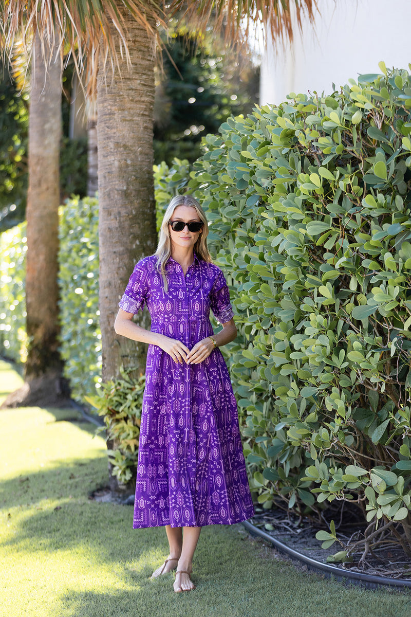 The JA Shirt Dress - Eggplant Loon Patchwork