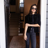 Mandarin Velvet Jacket - Noir