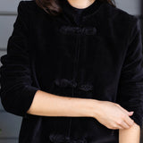 Mandarin Velvet Jacket - Noir