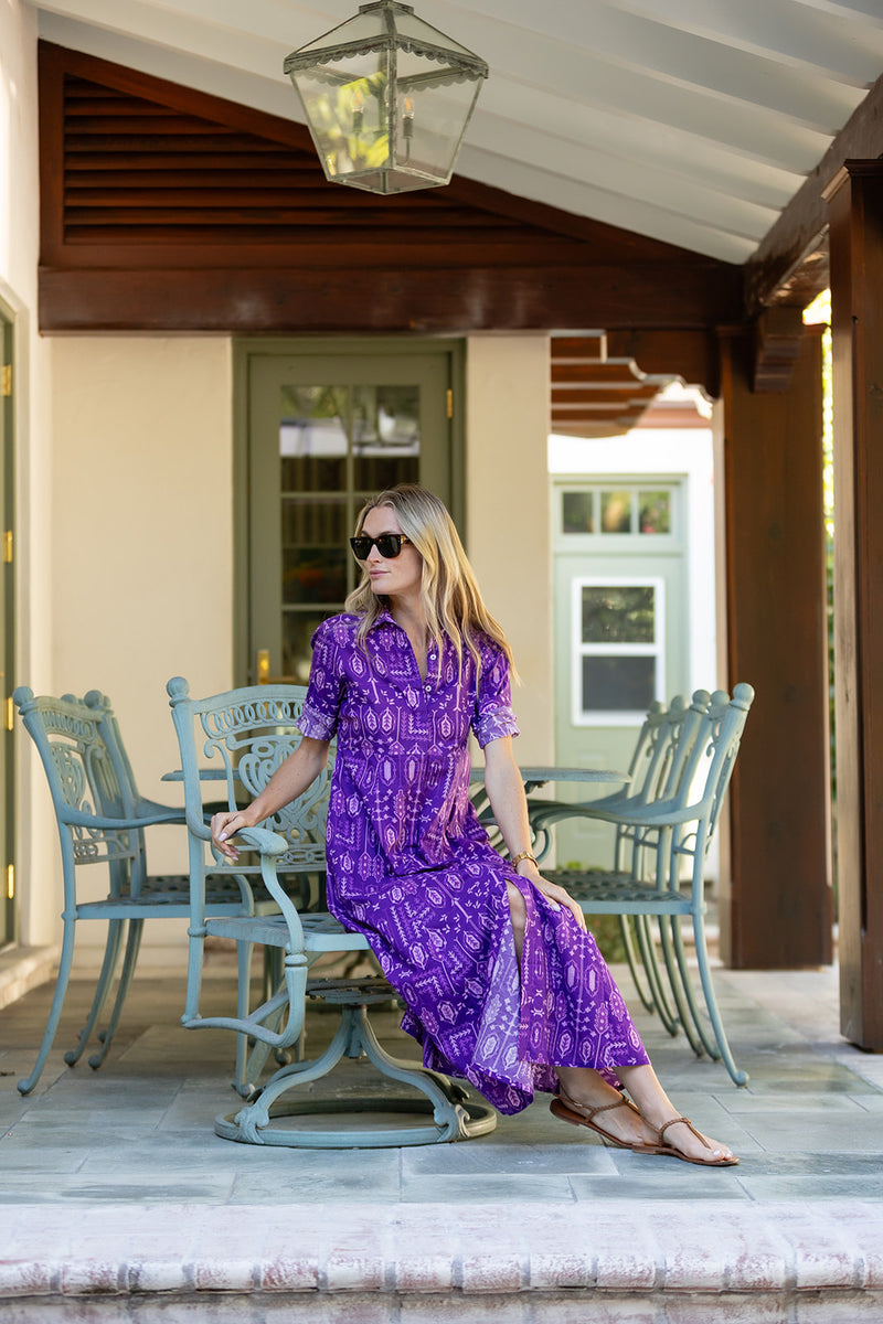 The JA Shirt Dress - Eggplant Loon Patchwork