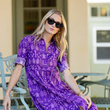 The JA Shirt Dress - Eggplant Loon Patchwork