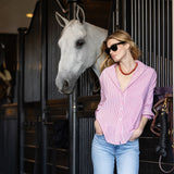 Carolyn Shirt Striped - Nantucket Red