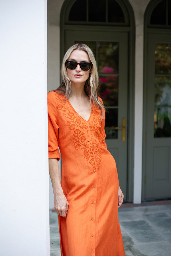 Chloe Caftan - Tangerine