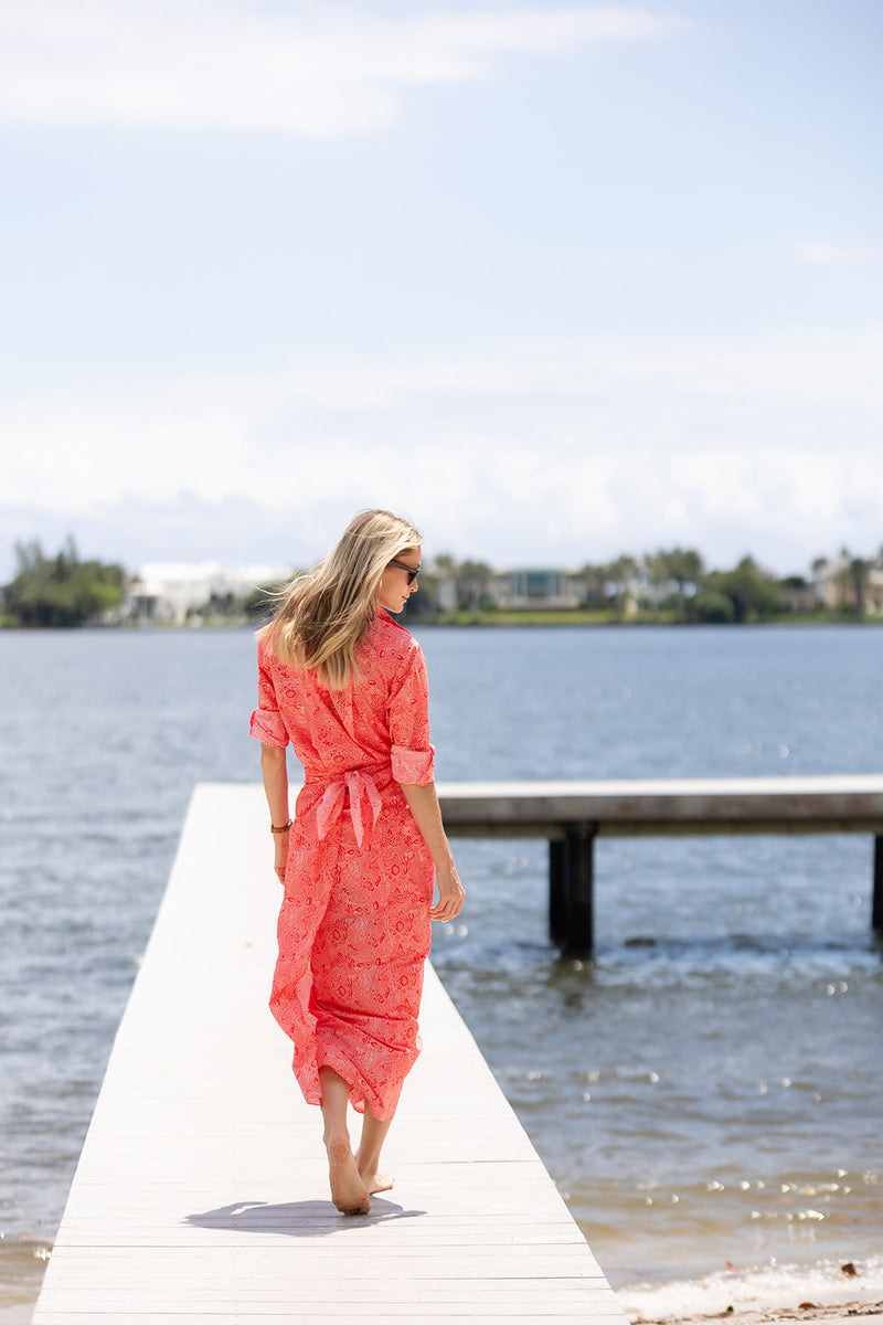 The JA Husband Shirt - Lipstick Red Marbella
