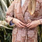 Hazel Wrap Jacket - Chestnut Diamond Bandana