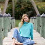 Falmouth Turtleneck - Dusty Aqua