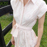 Betty Dress Eyelet - Shell