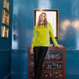 Mandarin Velvet Jacket - Matcha