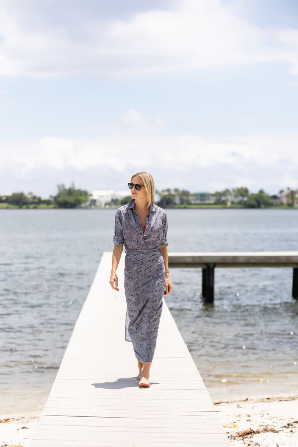 The JA Husband Shirt - Peacoat Marbella