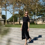 Cartagena Wrap Skirt Velvet - Noir