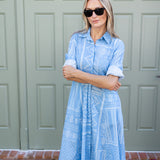 The JA Shirtdress - Cornflower Blue Tangier Patchwork