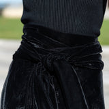Cartagena Wrap Skirt Velvet - Noir