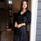 Chloe Caftan Velvet - Noir