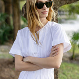 Lila Dress Poplin - Blanc