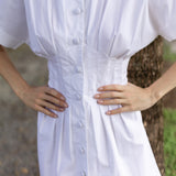 Lila Dress Poplin - Blanc