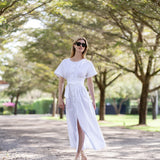 Lila Dress Poplin - Blanc