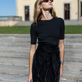 Cartagena Wrap Skirt Velvet - Noir