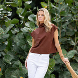 Tramell Top Poplin - Coco