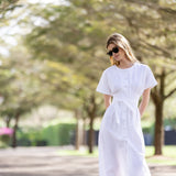 Lila Dress Poplin - Blanc