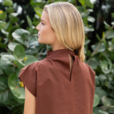 Tramell Top Poplin - Coco