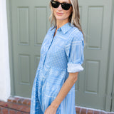 The JA Shirtdress - Cornflower Blue Tangier Patchwork