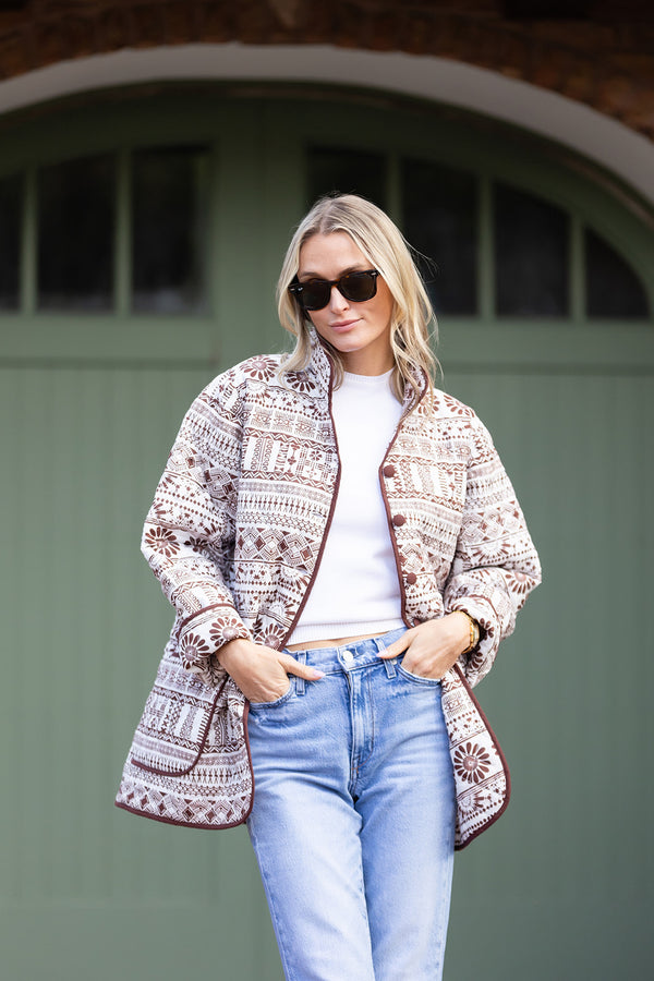 Oversized Dakota Jacket - Coco Tulum Stripe