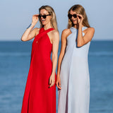 Camille Dress Linen - Chambray