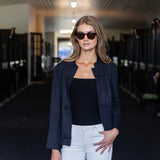 Mandarin Jacket Linen - Noir