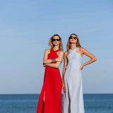 Camille Dress Linen - Rouge
