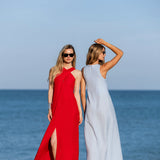 Camille Dress Linen - Chambray