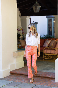 Bell Canvas Pant - Tangerine Marbella