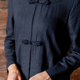 Mandarin Jacket Linen - Noir