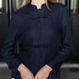 Mandarin Jacket Linen - Noir