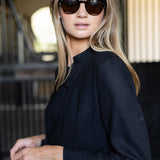 Mandarin Jacket Linen - Noir