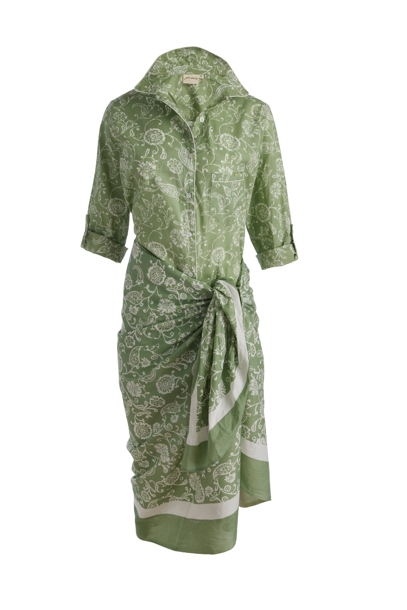 AERIN x JA Husband Shirt - Sage Petunia