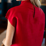 Tramell Top Dupioni - Cranberry