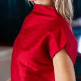 Tramell Top Dupioni - Cranberry