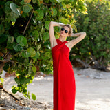 Camille Dress Linen - Rouge