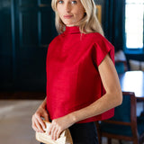 Tramell Top Dupioni - Cranberry