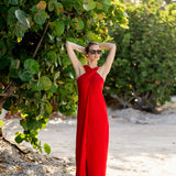 Camille Dress Linen - Rouge