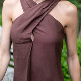 Camille Dress Linen - Coco
